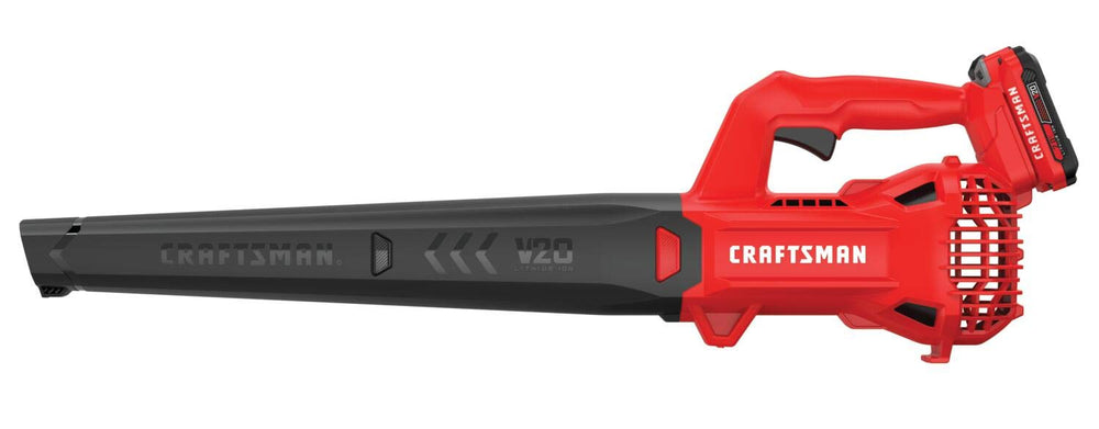 CRAFTSMAN blower clearing a driveway demonstrating fast debris removal