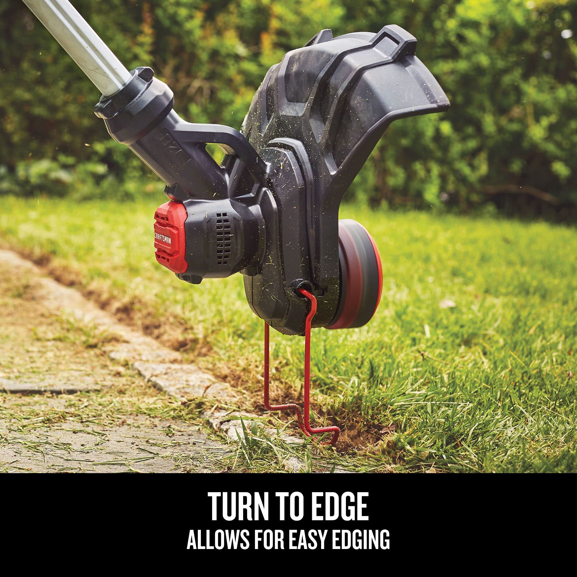 CRAFTSMAN trimmer in use trimming grass for fast, precise yard cleanup
