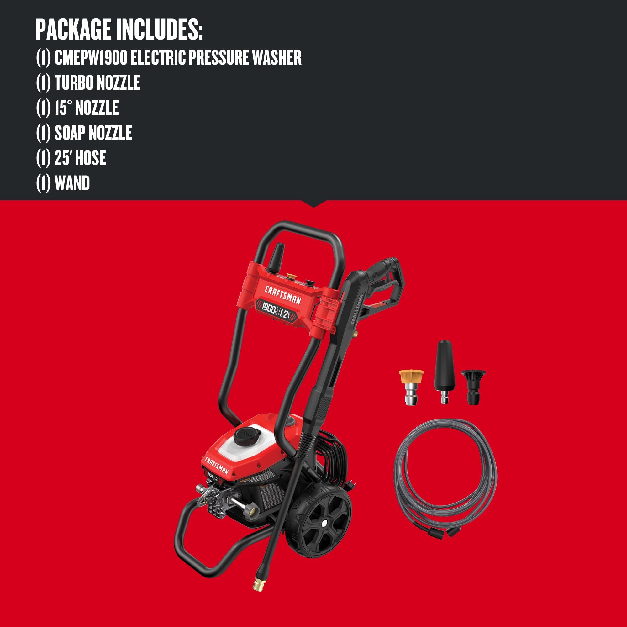 CRAFTSMAN image of included nozzles and onboard storage for organized accessories