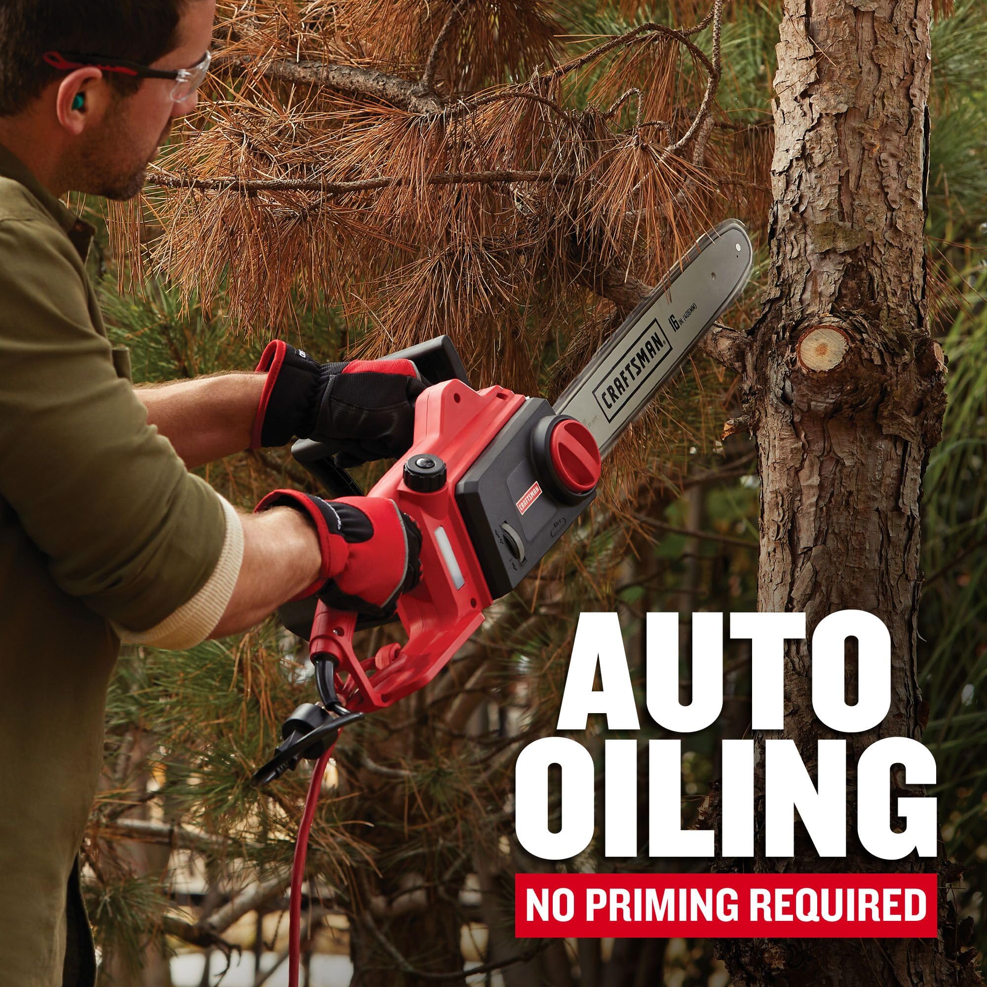 CRAFTSMAN oil window detail to quickly monitor lubrication and avoid wear