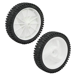 CRAFTSMAN wheel installed on mower illustrating restored mobility and stability
