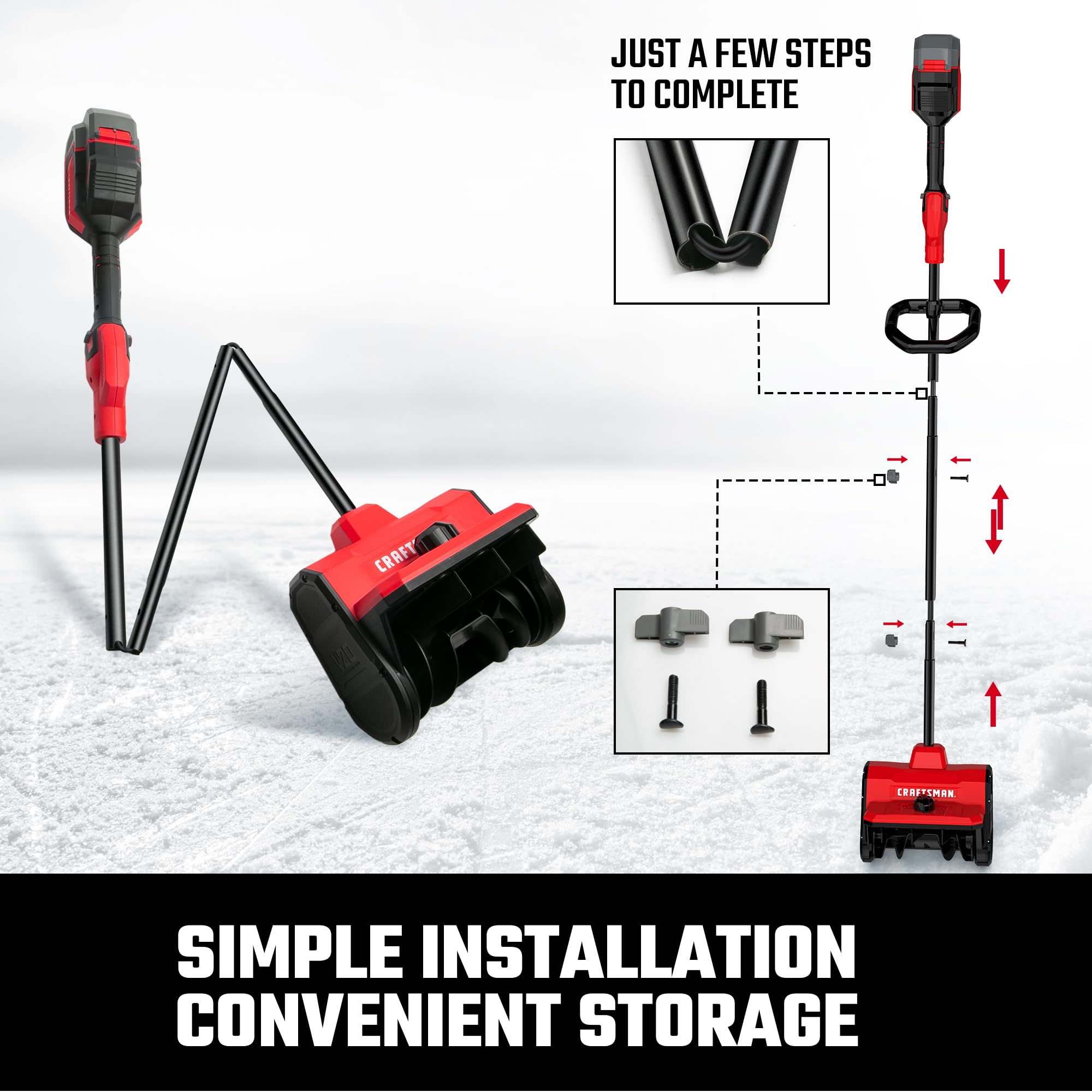 CRAFTSMAN held by user to show handheld scale and lightweight maneuverability