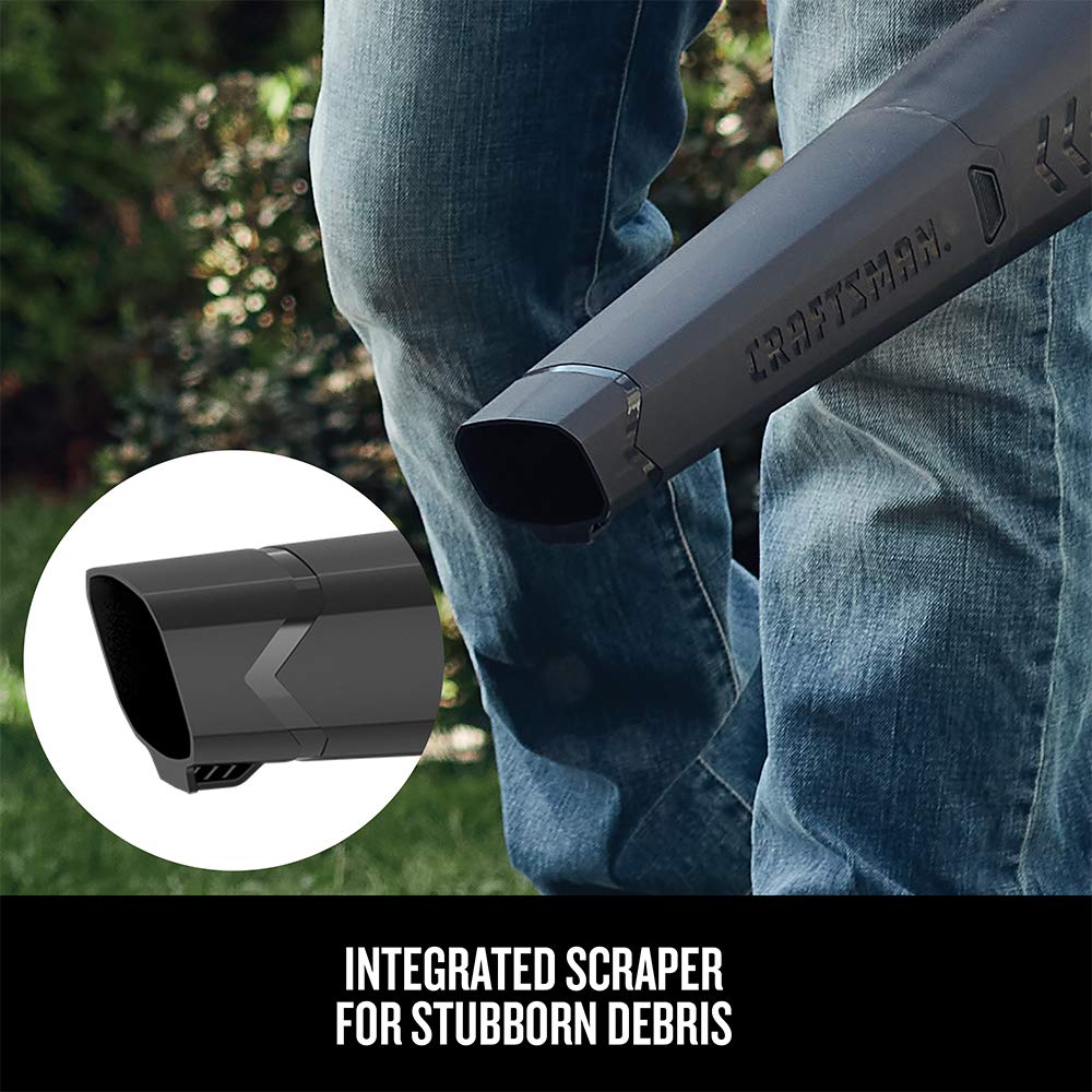 CRAFTSMAN blower in hand showing scale and lightweight portability benefit