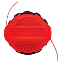 CRAFTSMAN installed spool head on trimmer demonstrating easy replacement and ready-to-use performance