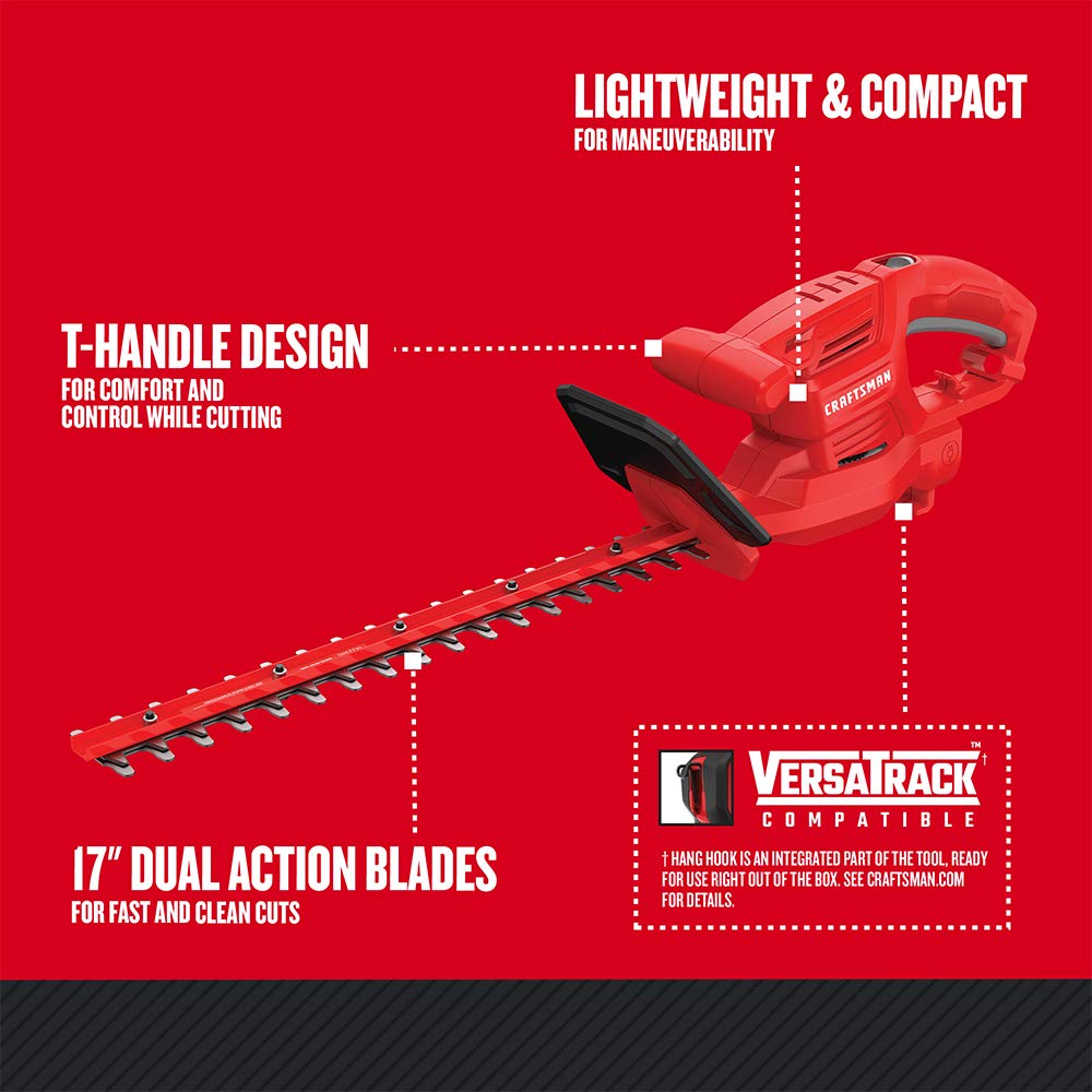 CRAFTSMAN T-handle grip angle demonstrating ergonomic control for comfortable trimming