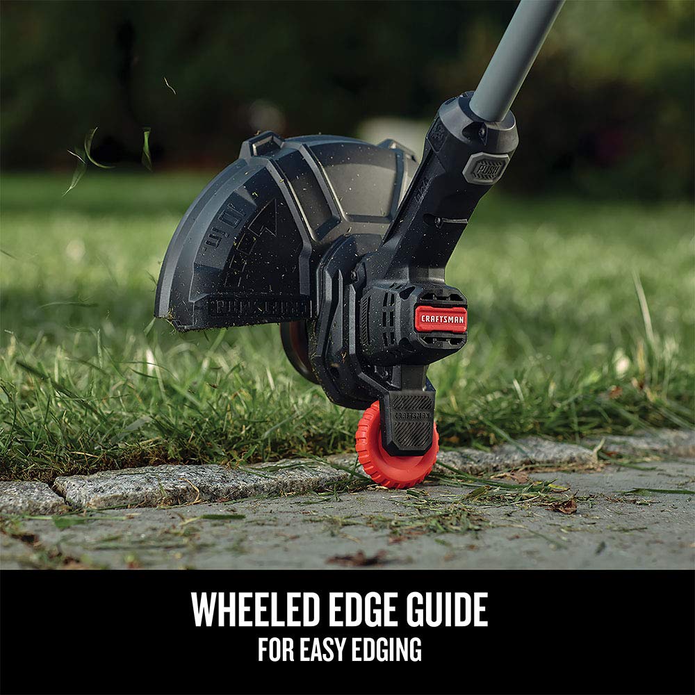 CRAFTSMAN trimmer in use cutting lawn edge for precise yard results