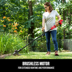 CRAFTSMAN trimmer beside handrail illustrating compact lightweight design