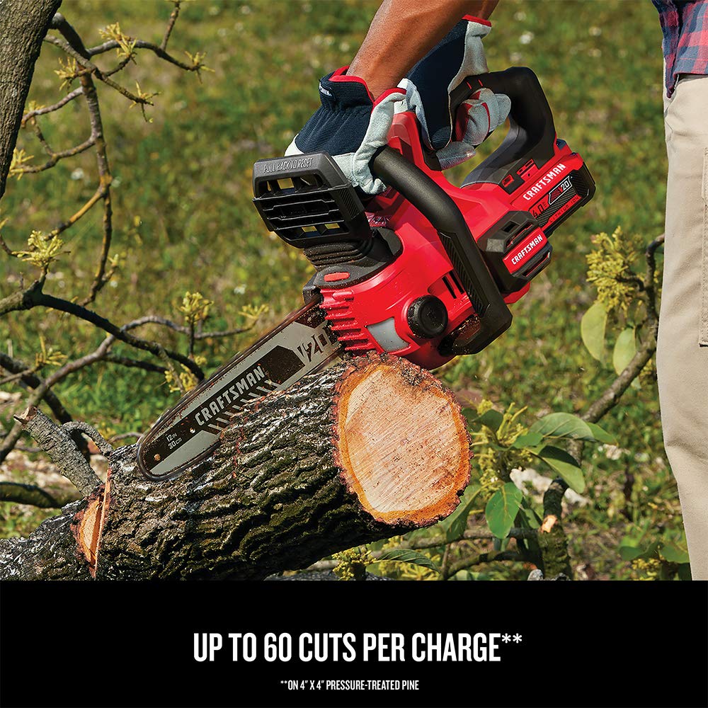 CRAFTSMAN V20 with battery installed demonstrating compatibility and extended runtime