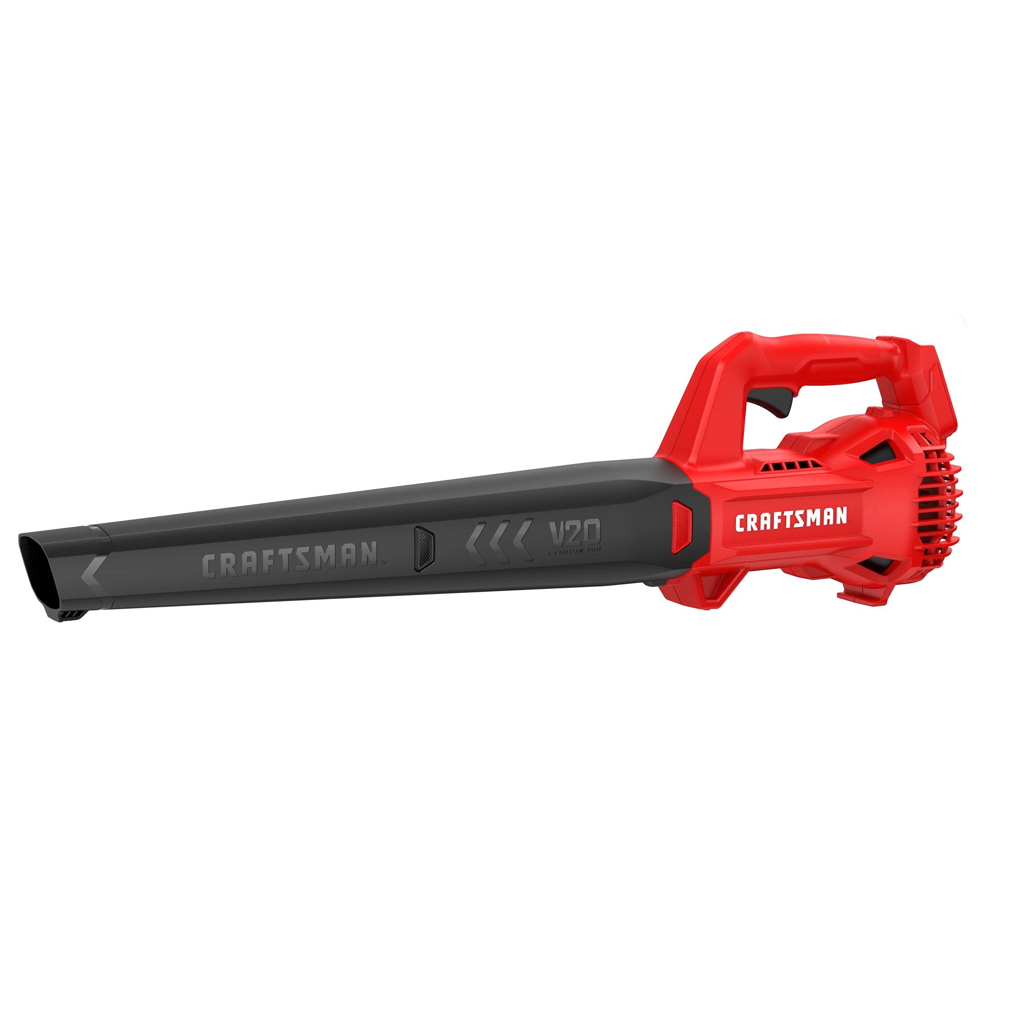 CRAFTSMAN V20 blower front view showing compact design and quick cleanup benefit