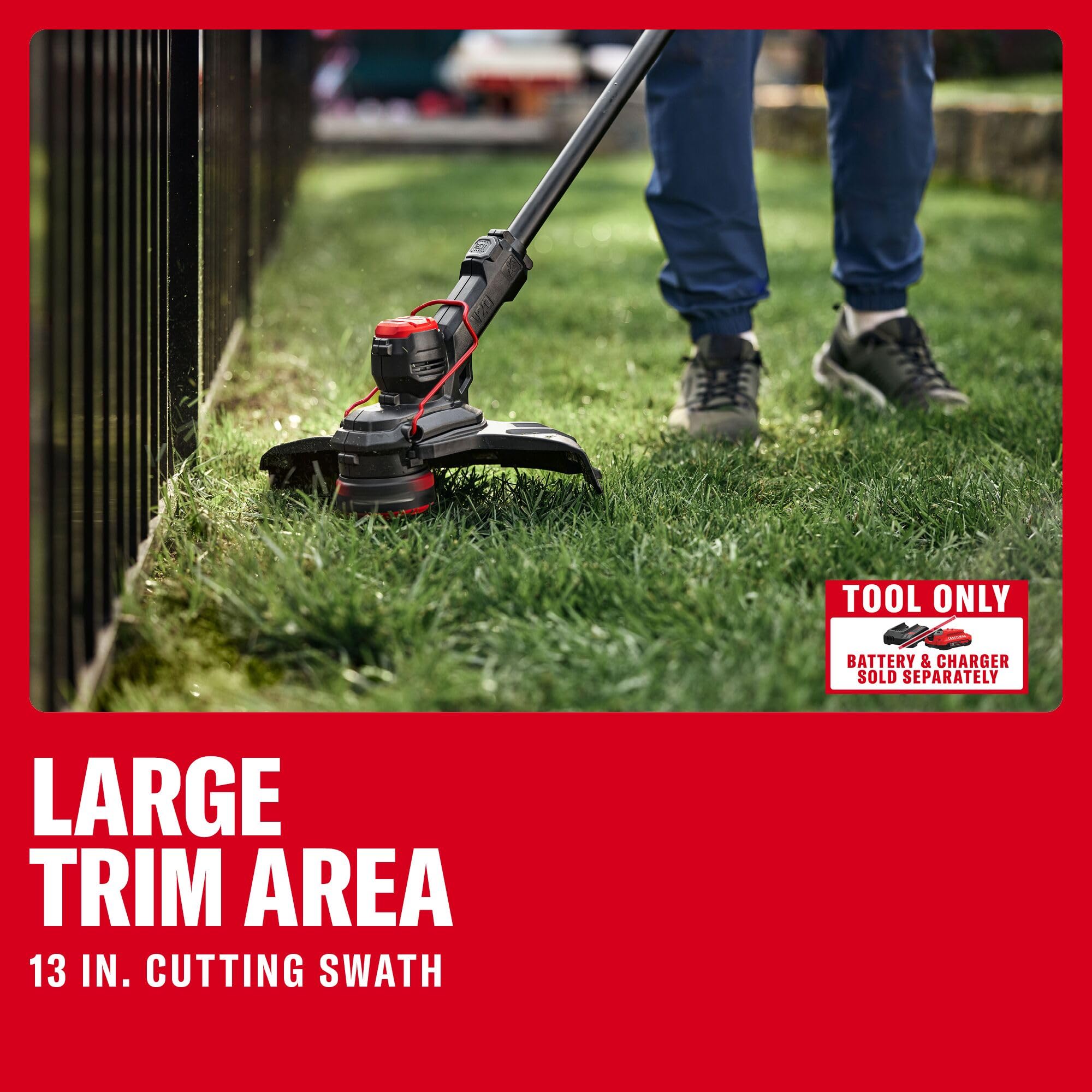 CRAFTSMAN V20 handle adjustment detail showing ergonomic grip for user comfort