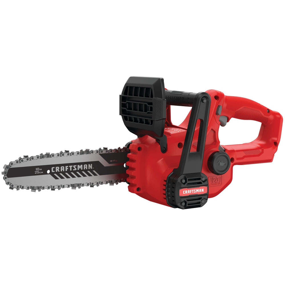 CRAFTSMAN V20 mini chainsaw front view showing compact design and balance