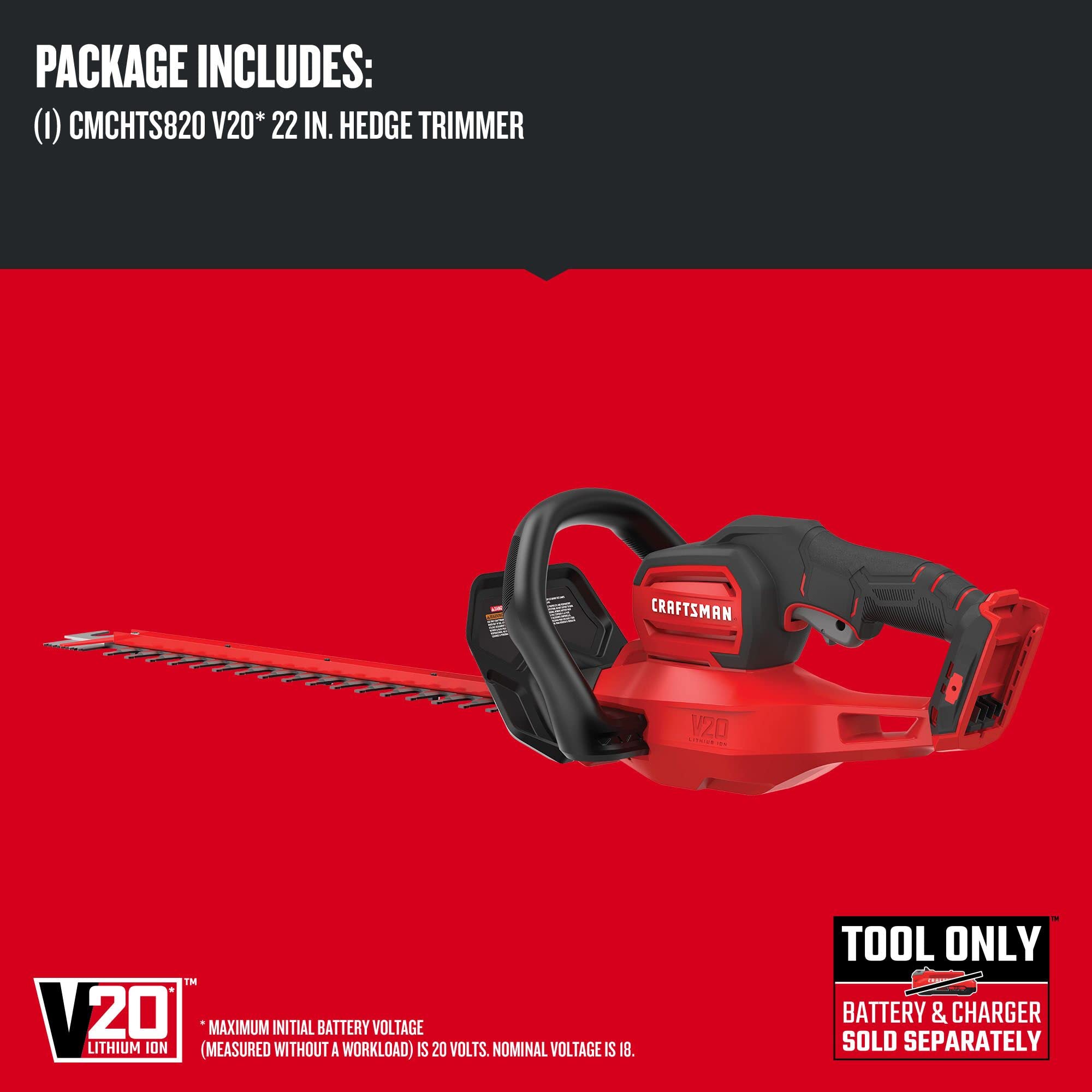 CRAFTSMAN power-saw detail showing 1-1/2 inch branch cutting capacity for pruning