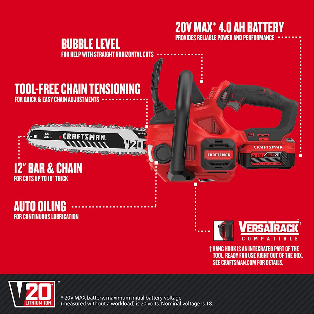 CRAFTSMAN V20 side profile highlighting lightweight design and ergonomic handle
