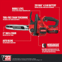 CRAFTSMAN V20 side profile highlighting lightweight design and ergonomic handle