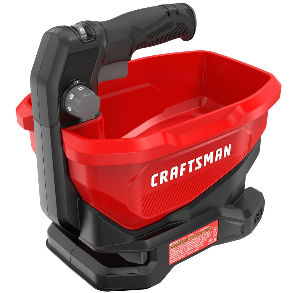 CRAFTSMAN V20 applying salt in winter scene showing year-round versatility and safety use