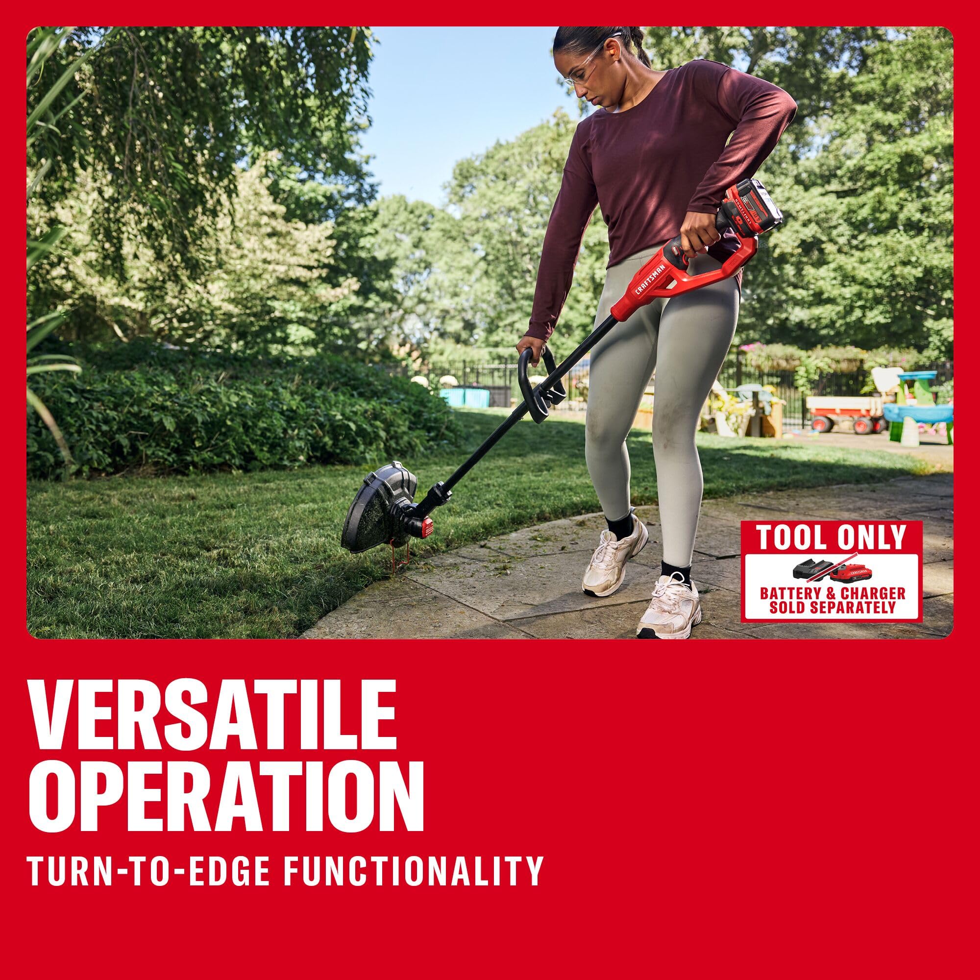 CRAFTSMAN V20 with V20 battery installed showing cordless convenience and platform compatibility