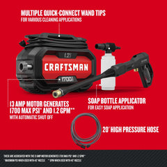 CRAFTSMAN wand comfort grip close-up for comfortable handling during cleaning tasks