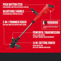 CRAFTSMAN close-up of cutting head with push-button feed for fast line advance