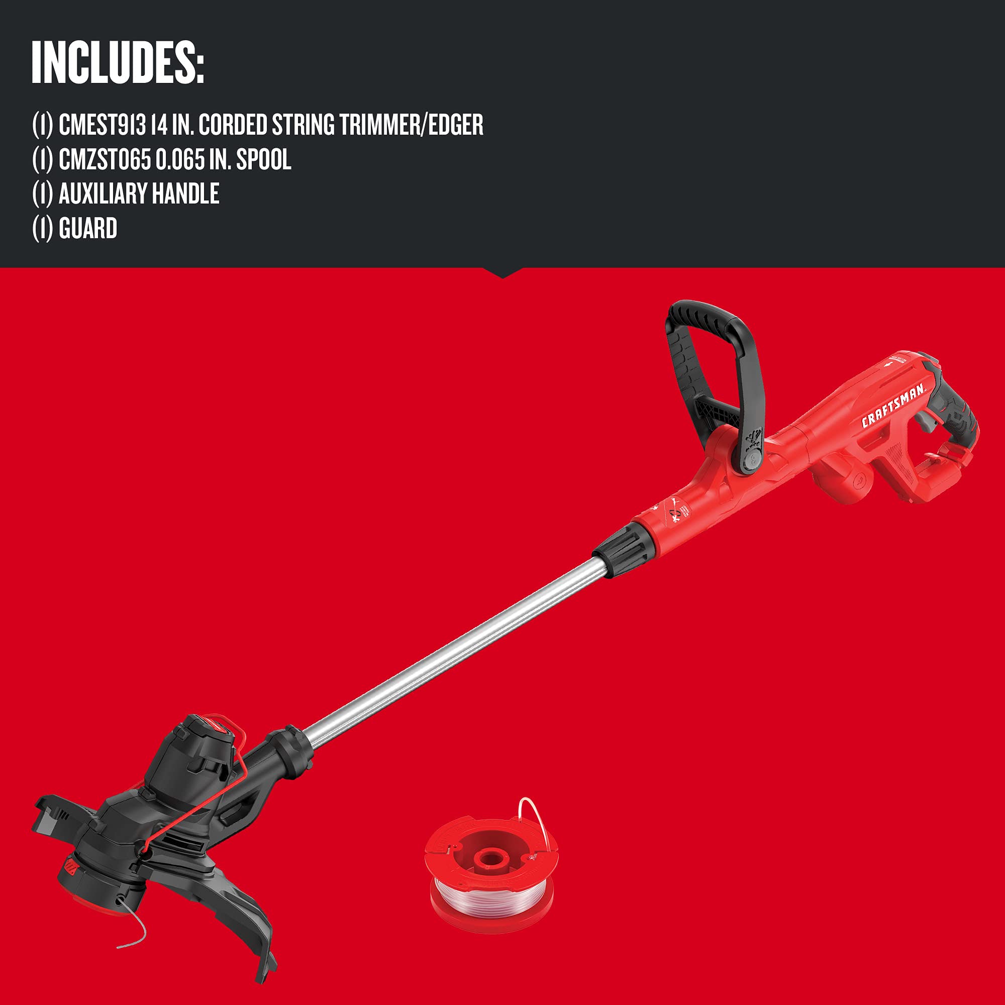CRAFTSMAN telescoping shaft detail showing adjustable length for ergonomic fit