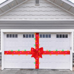 CraftyDream bow on garage door creating instant curb appeal