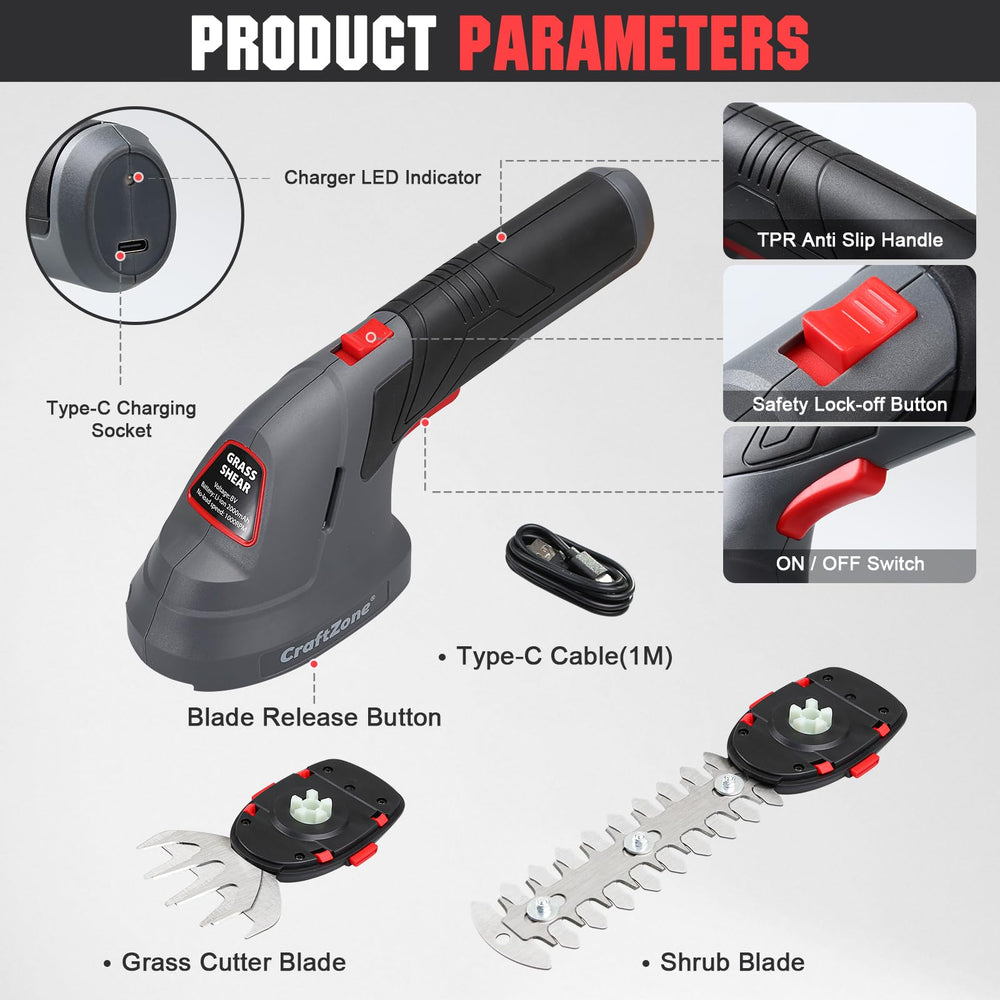 CRAFTZONE Type-C charging port with cable illustrating fast convenient recharging