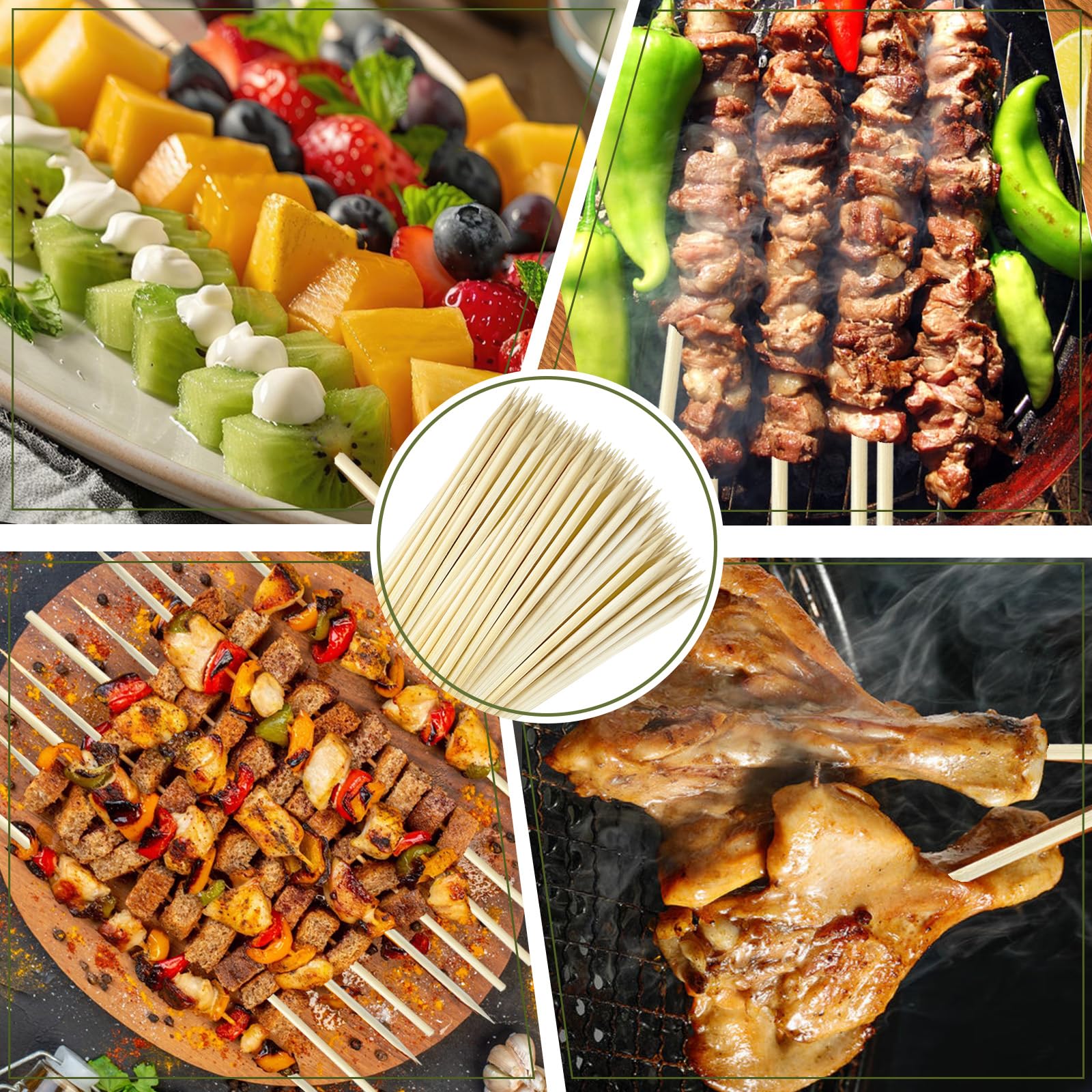 CrazyTerra hot dog and marshmallow skewers plated for serving convenience