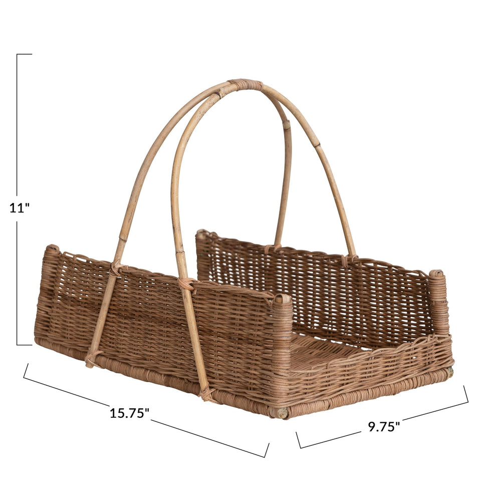 Creative Co-Op close-up of handwoven rattan texture highlighting artisanal detail