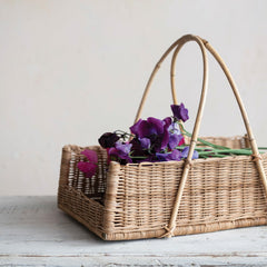 Creative Co-Op hanging basket holding a potted plant adding instant cozy greenery