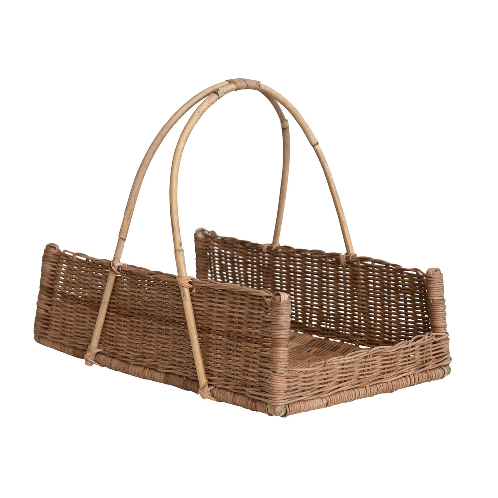 Creative Co-Op basket mounted on an entry door organizing small items stylishly