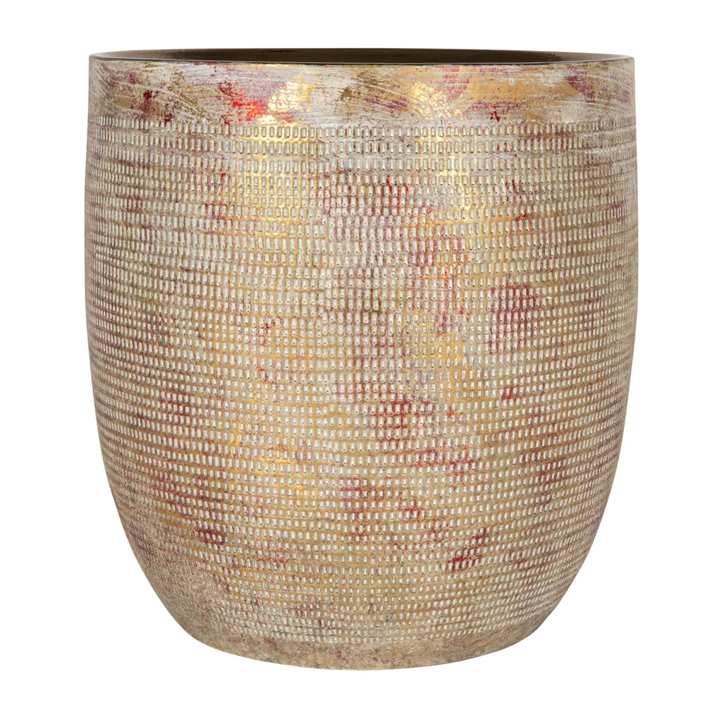 Creative Co-Op open planter showing included PVC liner for easy potting and protection
