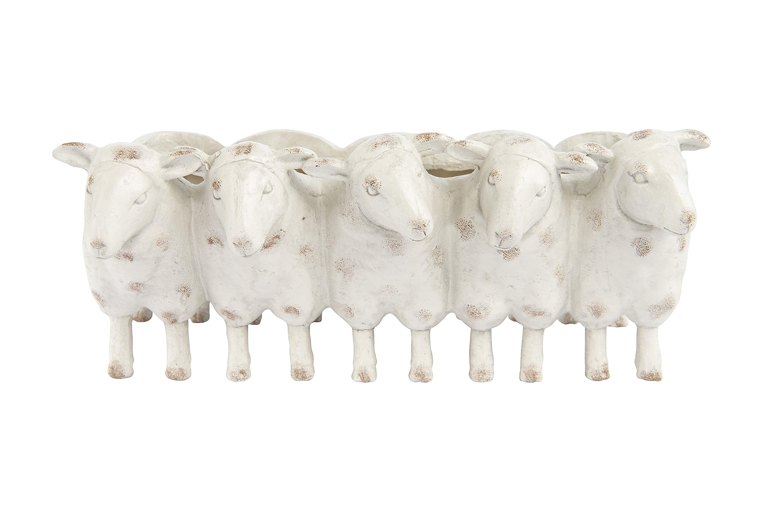 Creative Co-Op front view showing cream sheep trough planter and neutral benefit