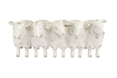 Creative Co-Op front view showing cream sheep trough planter and neutral benefit