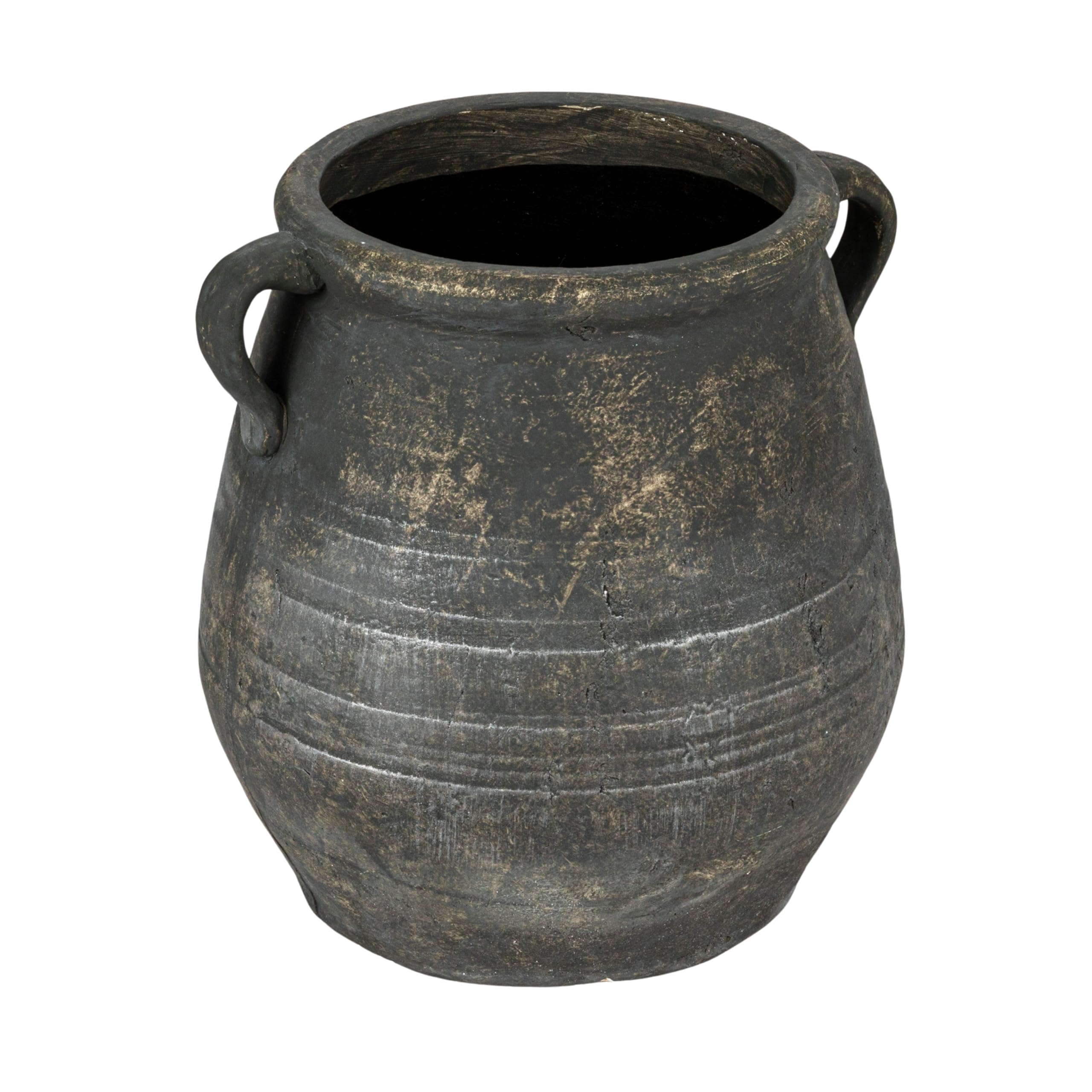 Creative Co-Op front view of whitewashed urn showing vintage appeal