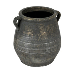 Creative Co-Op front view of whitewashed urn showing vintage appeal