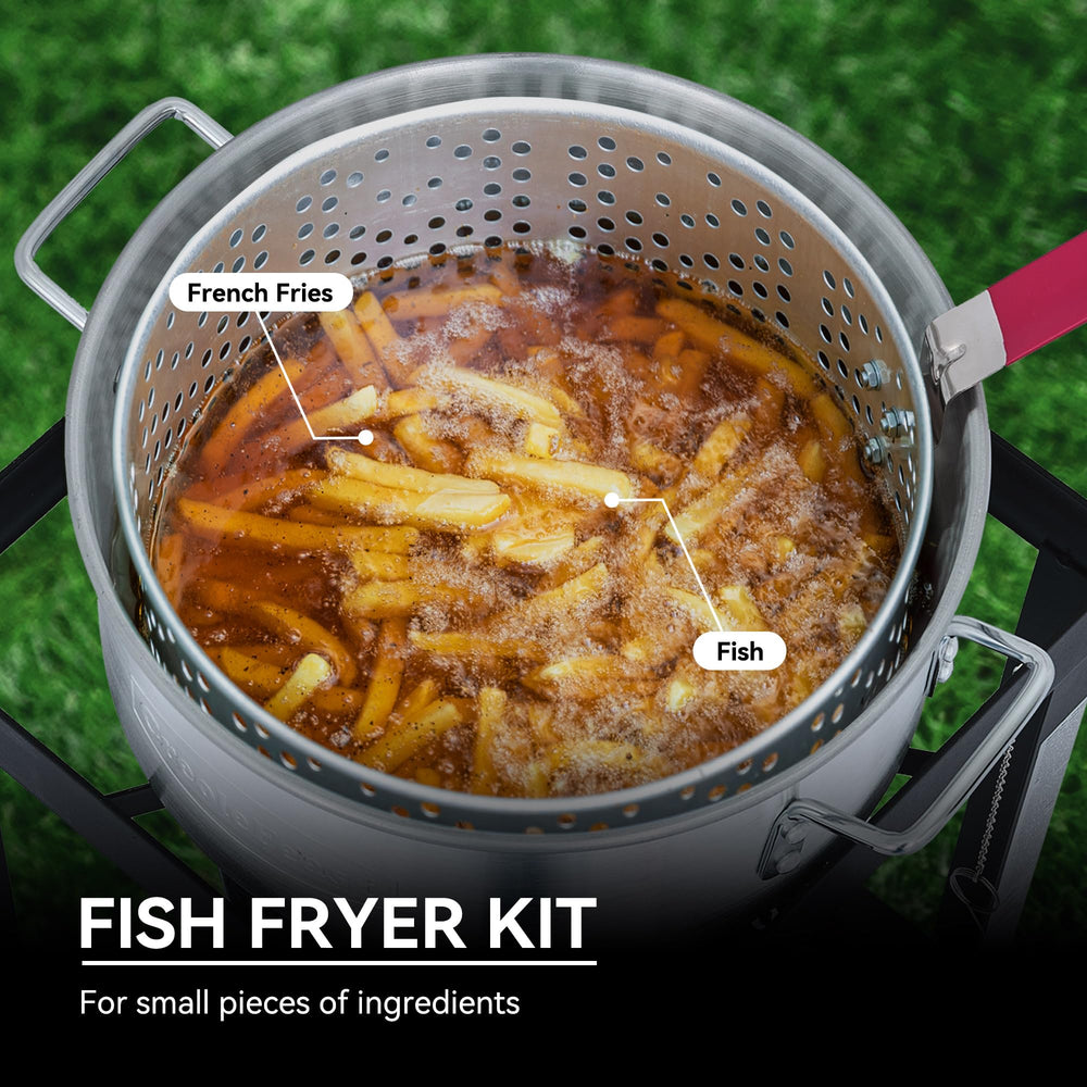 Creole Feast cast-iron 50,000 BTU burner close-up providing powerful even heat
