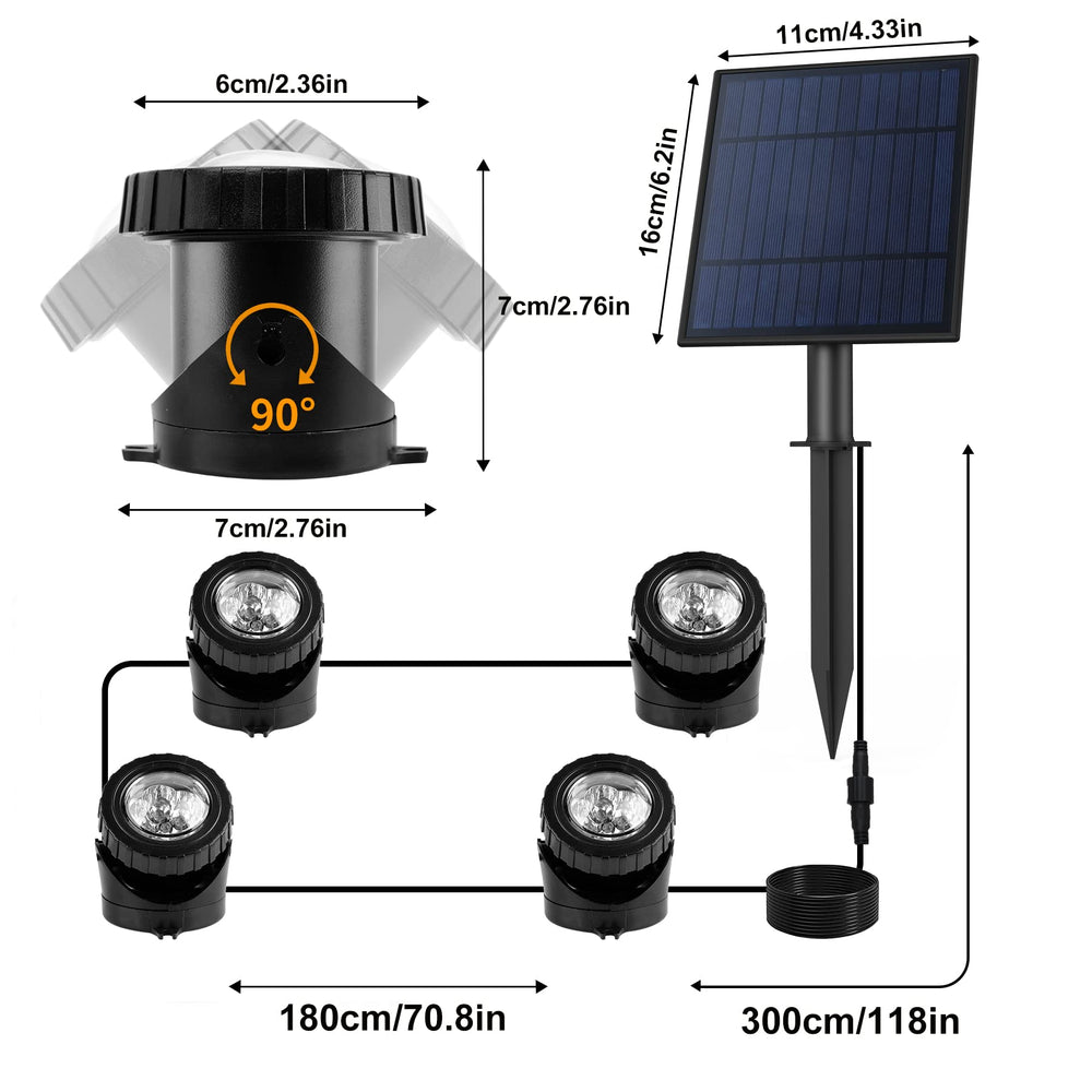 CREPOW solar controller and long cable enabling flexible sun placement