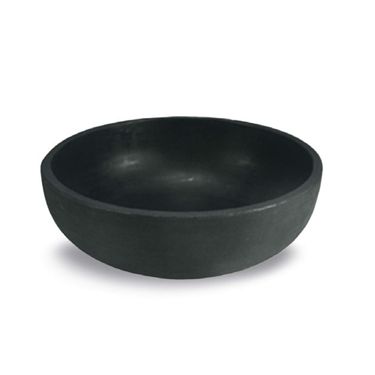 Crescent Garden Orinoco front view showing sleek caviar black finish and elegant bowl shape