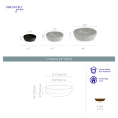 Crescent Garden Orinoco interior dimensions visible to illustrate planting capacity and root space