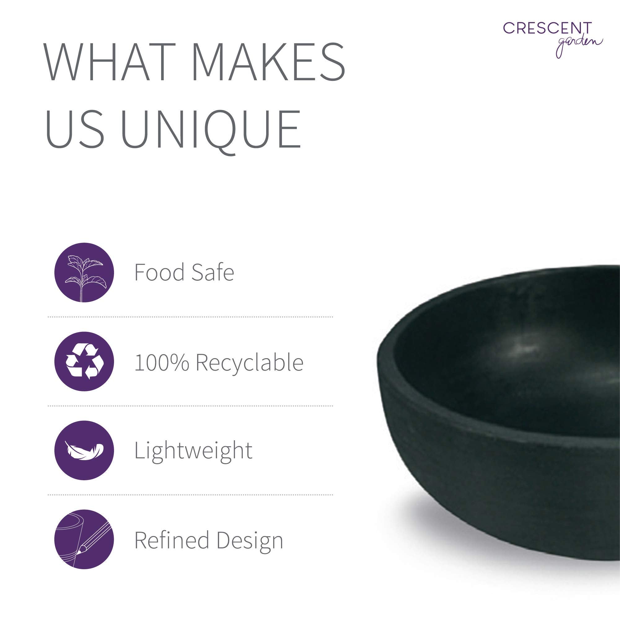 Crescent Garden Orinoco packaging and label showing recyclable material and warranty information