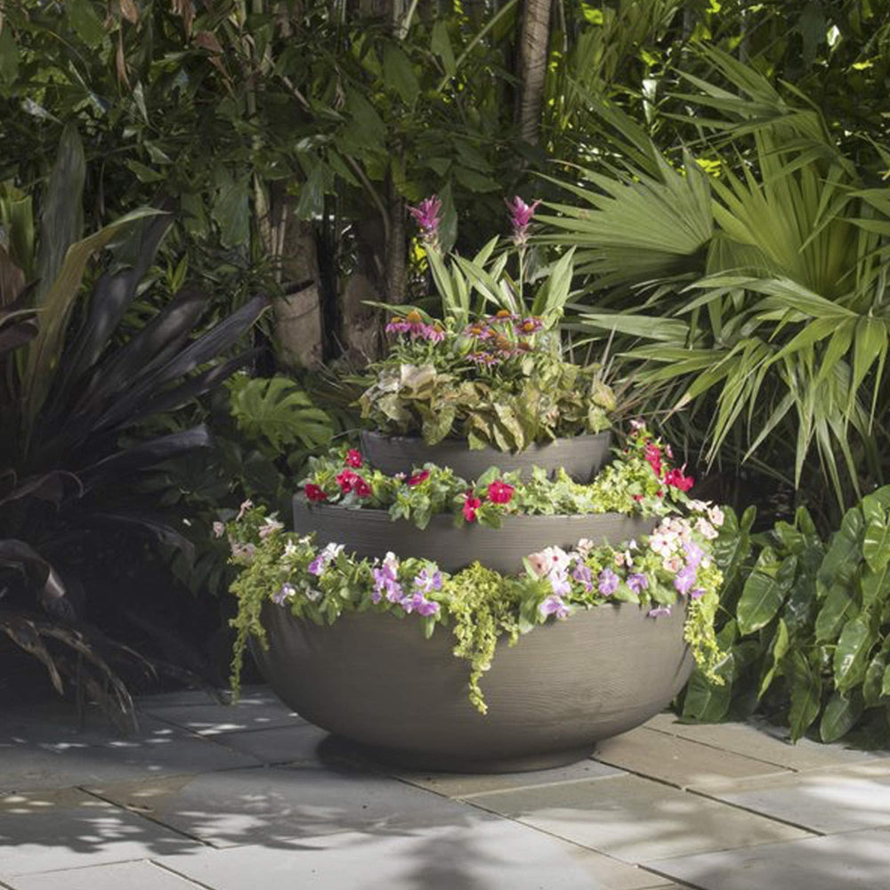 Crescent Garden Orinoco side profile highlighting double-wall design and sturdy silhouette benefit