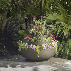 Crescent Garden Orinoco side profile highlighting double-wall design and sturdy silhouette benefit