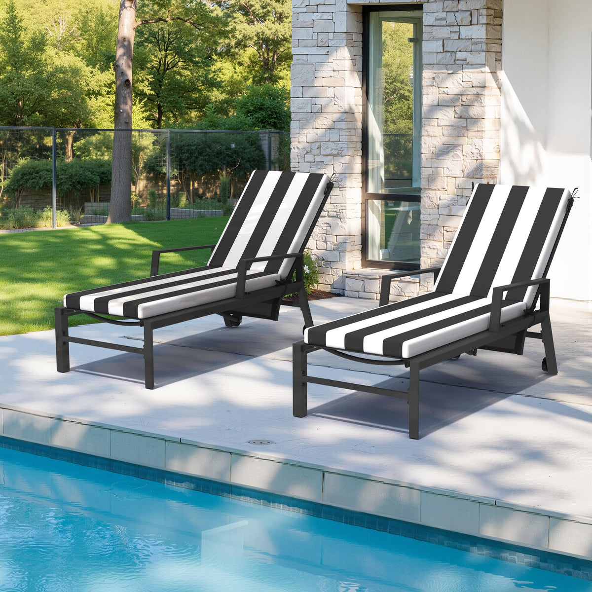 Crestlive front view of both chaise cushions showing full coverage and neat fit