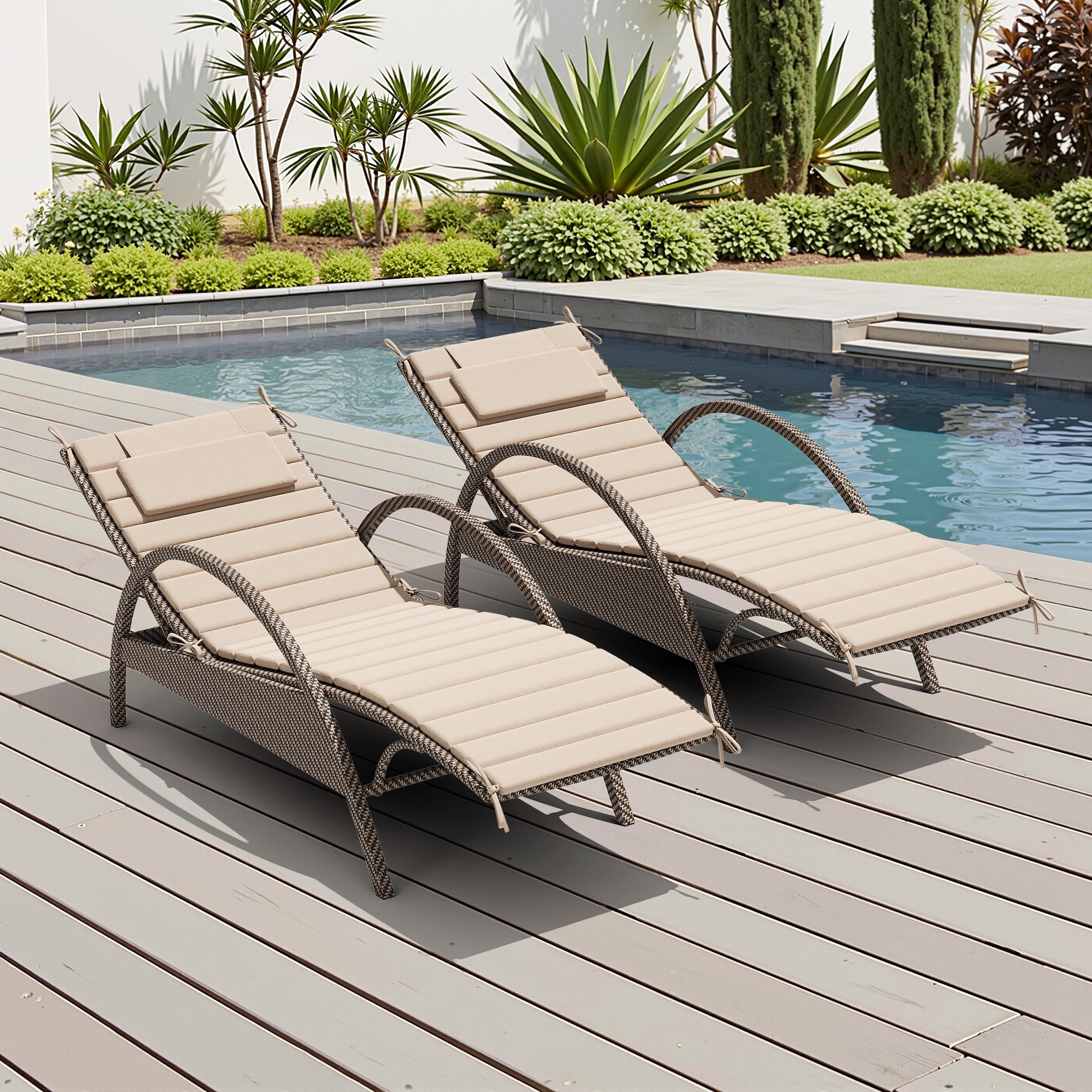 Crestlive lounge cushion front view showing full length and slim profile for comfort