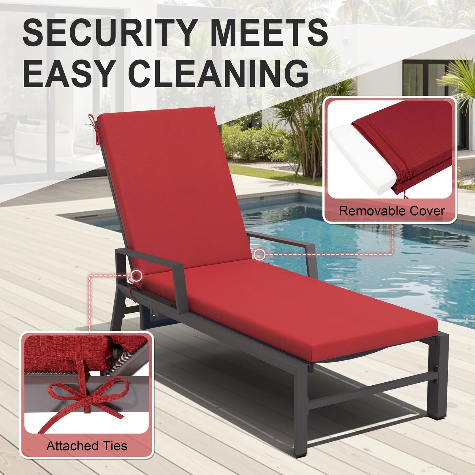Crestlive cushions on lounge with tape measure showing correct size fit