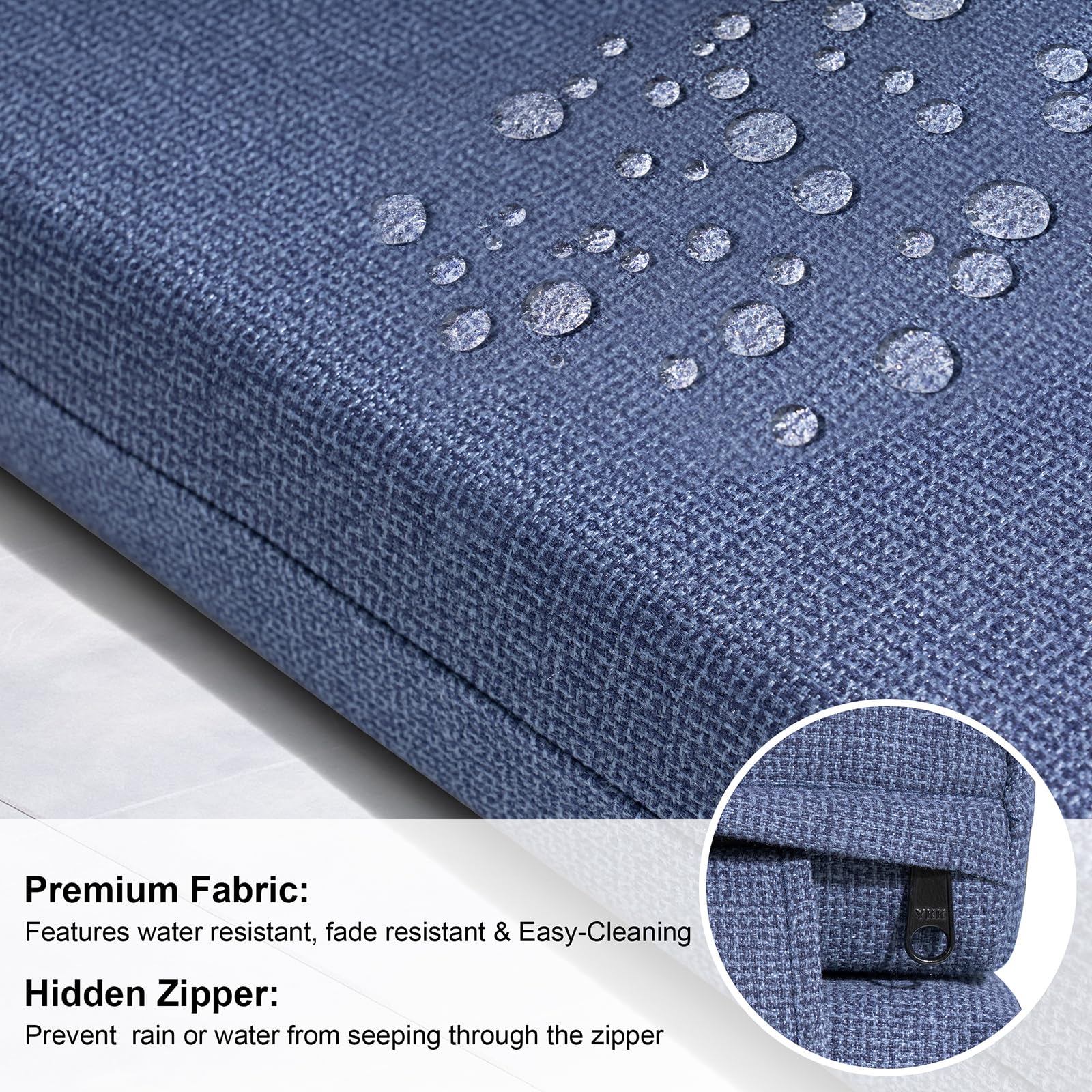 Crestlive built-in straps securing cushion to lounger, prevents slipping during use
