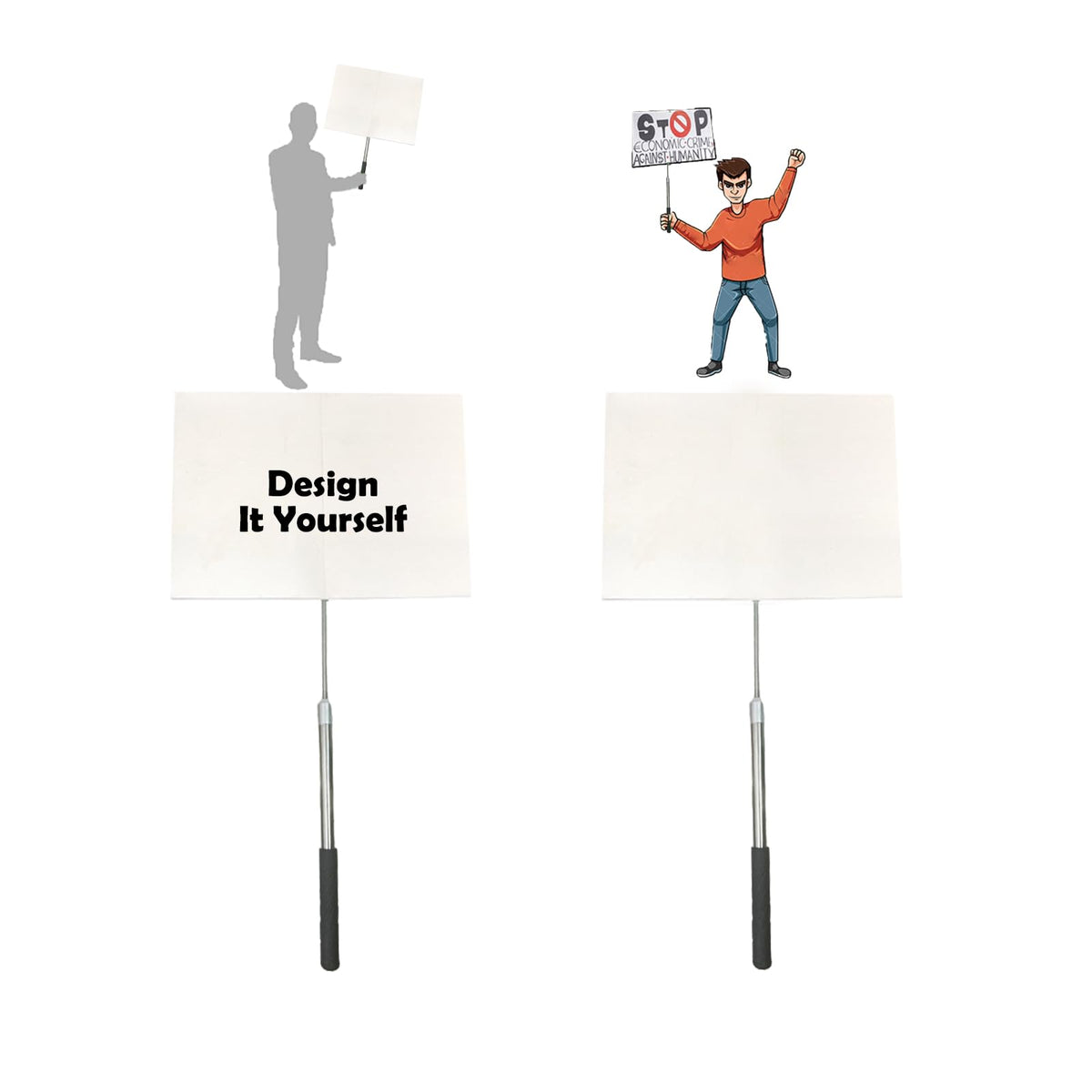 Crhexpva double-sided board front view shows clear messaging and high visibility
