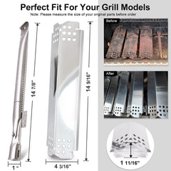 Criditpid stainless-steel burner tube close-up showing smooth ports and corrosion resistance benefit