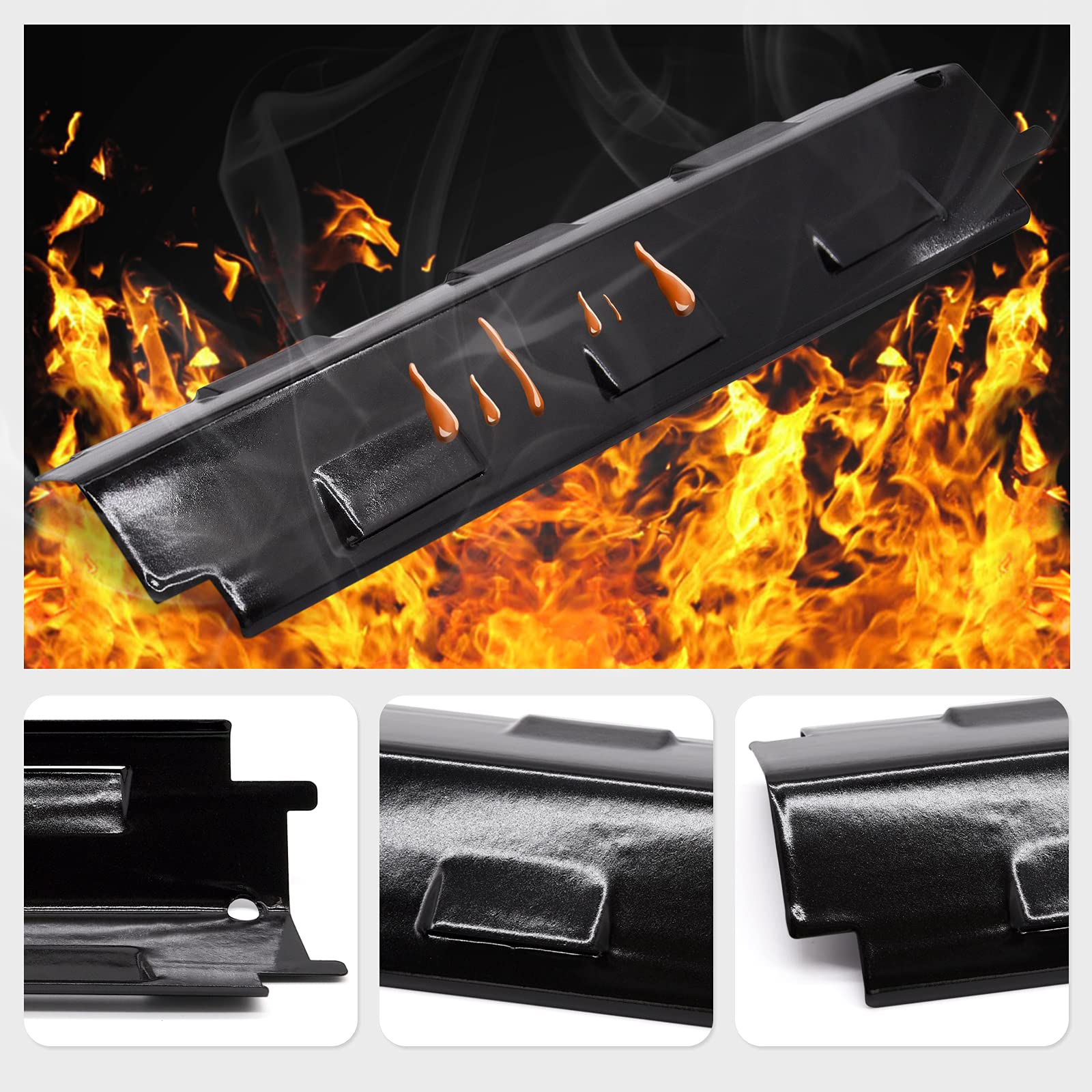 Criditpid new burner installed in a grill showing improved flame distribution