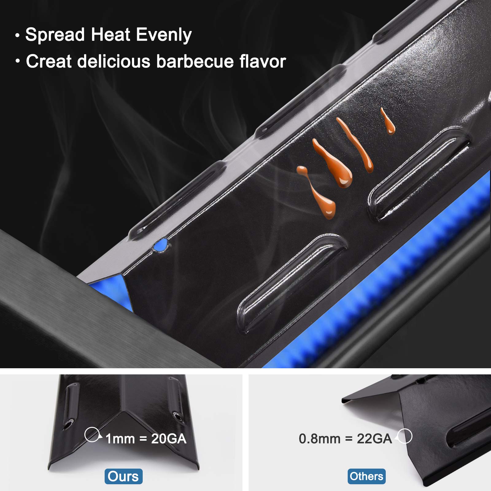 Criditpid installed burner in grill cavity illustrating easier ignition and improved cooking