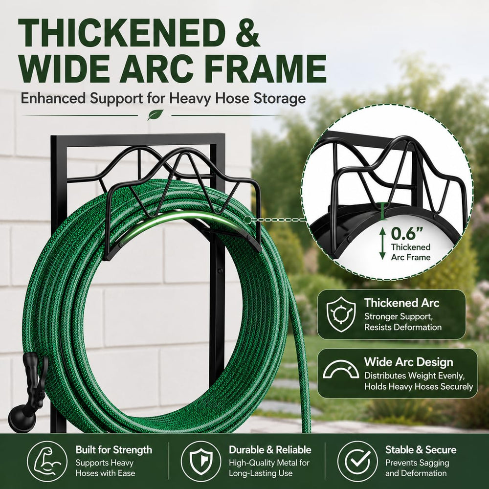 Crixny hose holder in a garden setting keeping yard tidy benefit